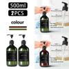 500ML 2 Pack PET Bottle with Pump Dispenser Soap Dispenser Bottle Shampoo Lotion Shower Pump Bottle Liquid Container with 6 Waterproof Labels
