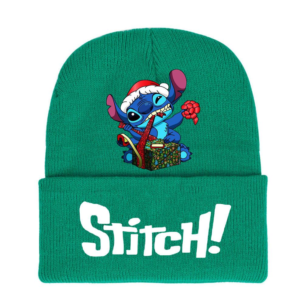 Disney Stitch Knit Beanie Winter Hat With Rolled Brim For Christmas Gifts Adults