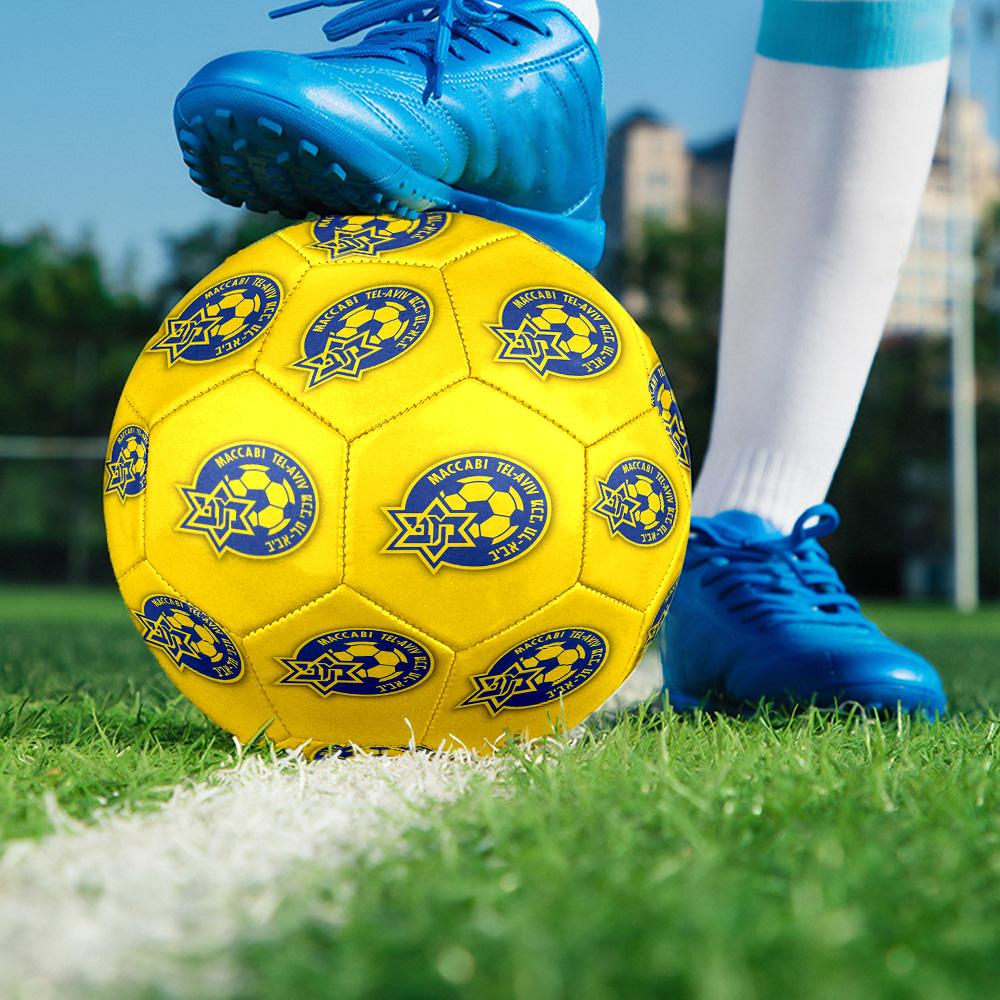 Maccabi Tel Aviv FC Indoor Soccer Ball Size 5 Colorful All Ages Machine Stitched PVC Competition Ready Durable High-Bounce