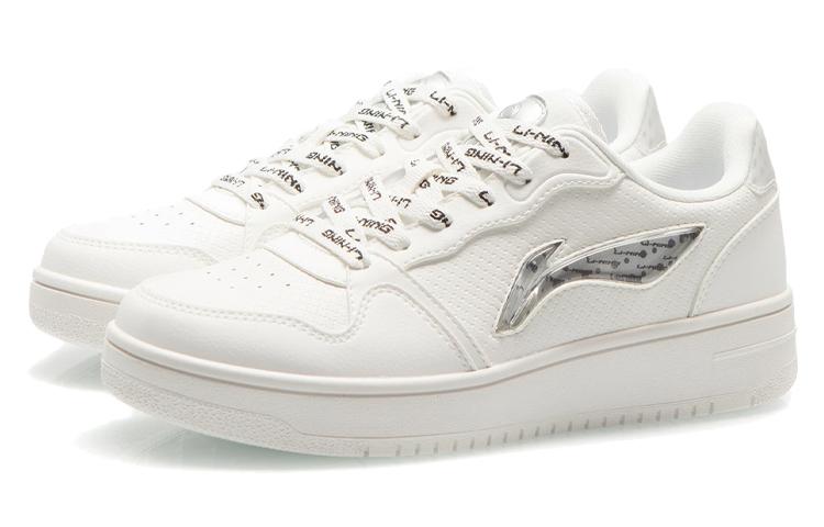 Li Ning Slip Resistant Abrasion Resistant Low top Skateboard Shoes Women's Mist White AGCR342-4