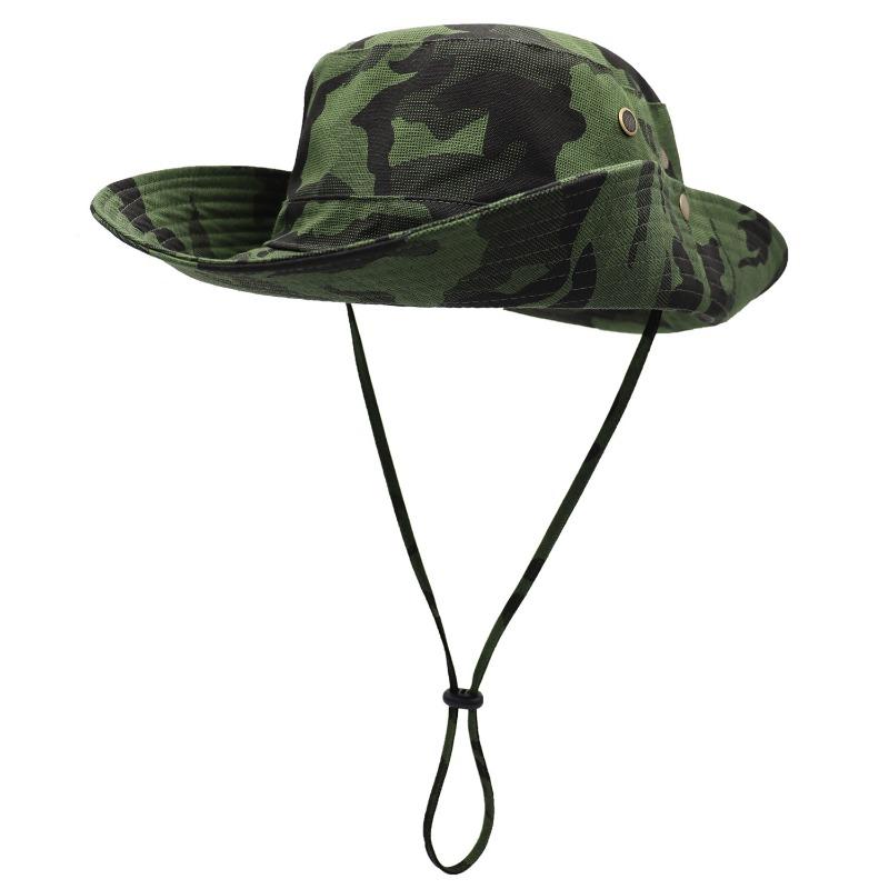 Shade bucket hat men outdoor hiking jungle sports camouflage neck cotton fishing hat