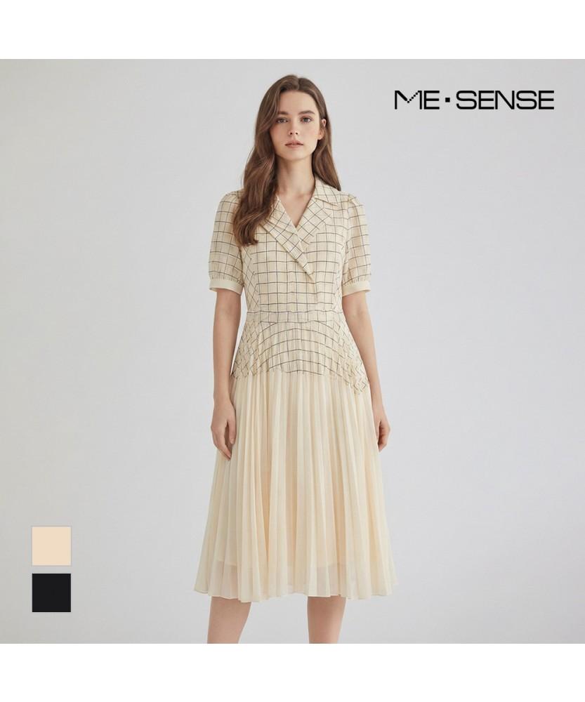 MESENSE Плиссированное платье в клетку_Mb25Opm102A