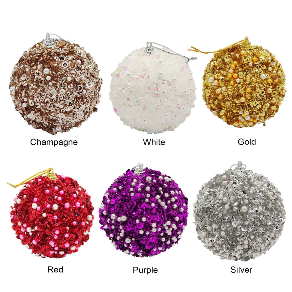 8cm Pearl Sequin Christmas Ball Xmas Tree Decoration Ornament Colorful Bauble