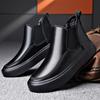 Модные мужские повседневные ботинки челси, черные модные туфли из натуральной кожи, ковбойские ботинки на платформе, вечерние платья для выпускного вечера, осень-зима, ботинки по щиколотку, мужские