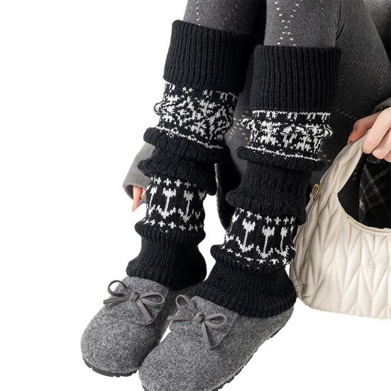 Вязаные гетры женские ретро богемные гетры зимние чехлы для обуви манжеты для сапог для вечеринок свиданий уличной одежды