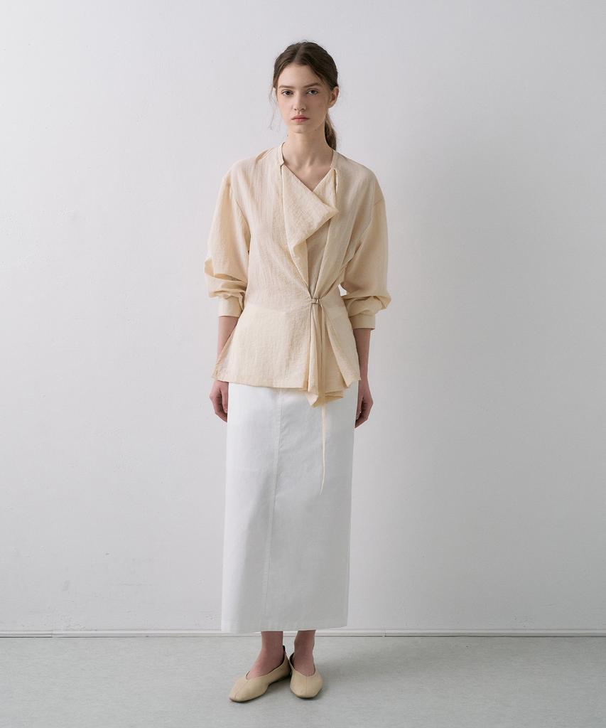 LAMEREI Drape Belted Shirt[Lmbfspsh318]-3Color