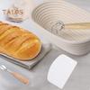 11Pcs/Set Sourdough Bread Baking Tool Kit Oval Rattan Proofing Basket Cloth Liner Danish Whisk Bread Lame Scraper Blade Cover Bread Making Supplies