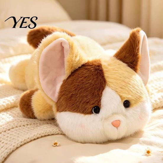 Soft Animal Dolls for Boys Plush Doll with Weighted Base, Cute Fox/Cat/Dog/Otter Figurine, Stuffed Animals Babies Cartoon Crawling Bedroom Desktop