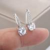 Classic Earrings for Women Fashion Round Zircon Earrings Shiny Zircon Jewelry High Quality Earring Gift