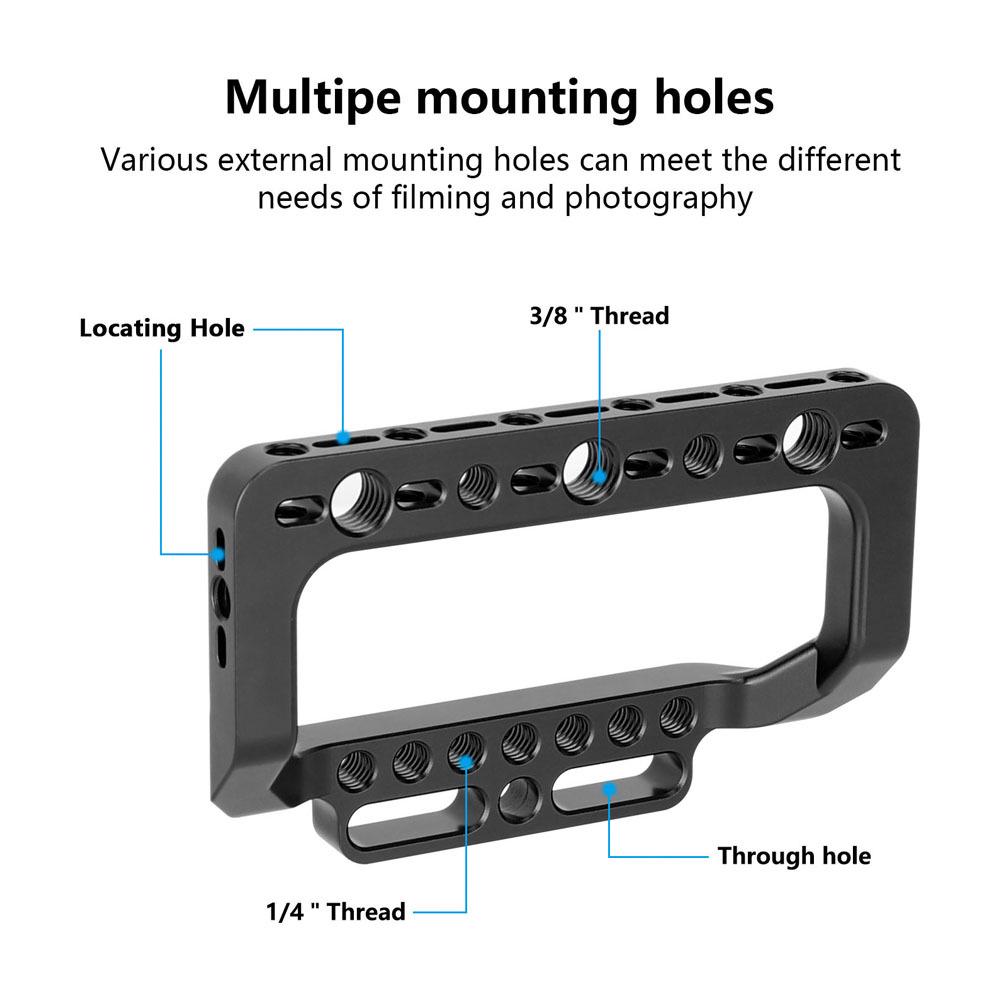 HDRIG D-Type Handheld Grip with 1/4 & 3/8 Positioning Holes for Monitor Cage VESA Plate 3899