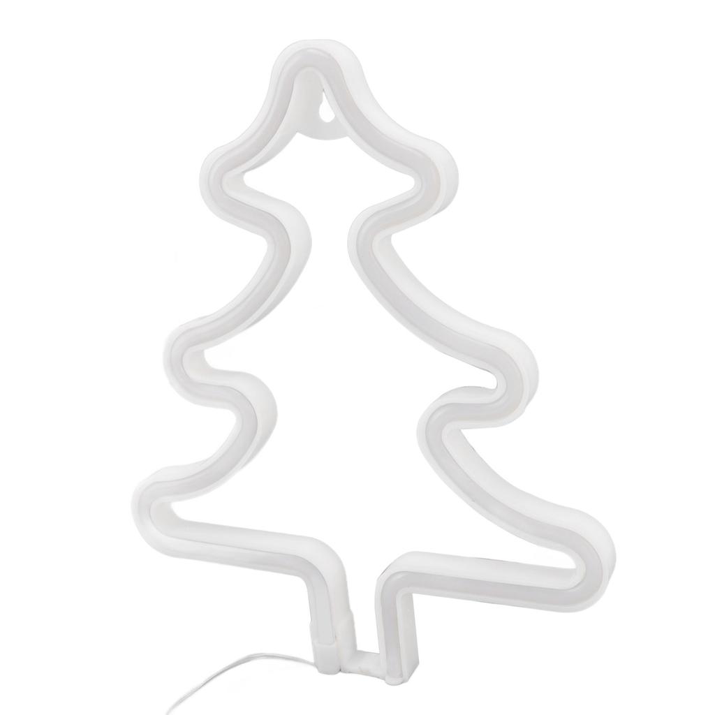 Christmas Neon Sign Christmas Tree Shape Neon Light USB Decorative Night Light for Desk Wall