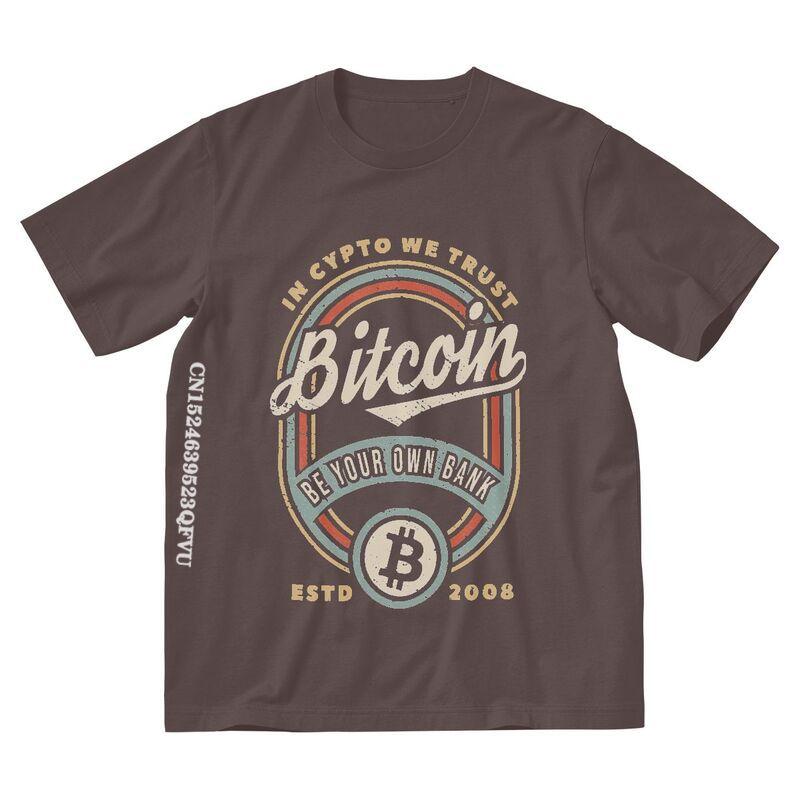 Vintage Bitcoin In Crypto We Trust T Shirt Men Men Fashion T Shirts Emo Clothes BTC Tshirts Gothic Anime Clothes Alternative