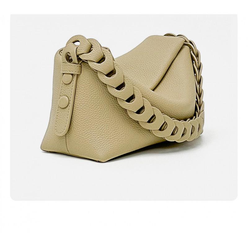 Small Woven Pillow Bag Genuine Leather Versatile Handbag Commuting Shoulder Large Capacity Simple Crossbody