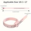 1pc Adjustable Ring Sizer Measuring Tool - Reusable Finger Size Gauge for Jewelry Sizing, 1-17 USA Ring Size Guide (Pink)
