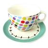 Les Trésors De Lily [N8500] - Cup + Saucer 'Vintage Design' Multicolored Dots - Cup 11x7 Cm