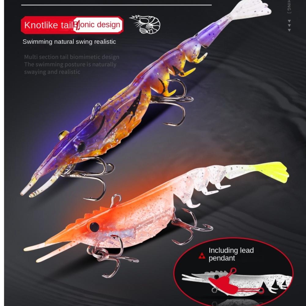Single hook Shrimp Fake Bait Soft Hook Worm Silicone New style Prawn Lure