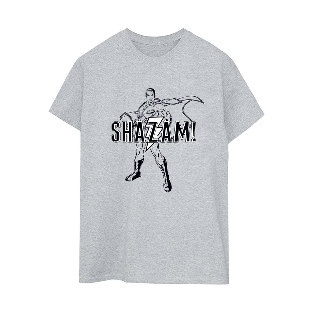 DC Comics Womens/Ladies Shazam Outline Cotton Boyfriend T-Shirt