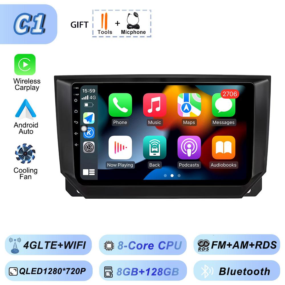 GPS Navigation Android Auto for Seat Ibiza 2017 - 2020 Car Radio Stereo Bluetooth Multimedia Video Player WiFi Wireless Carplay