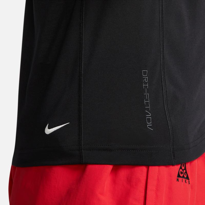 Nike Dri-Fit Adv ACG Goat Rocks Футболка с логотипом и круглым вырезом, мужские топы, черные DX7883-010