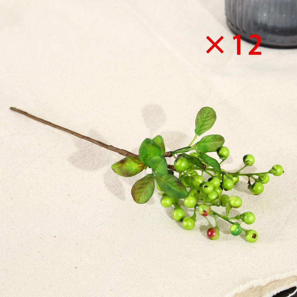 Pack of 12 Fake Artificial Flowers California Berries Branches Picks Blueberry Fruit for Christmas Home Hotel Decorations