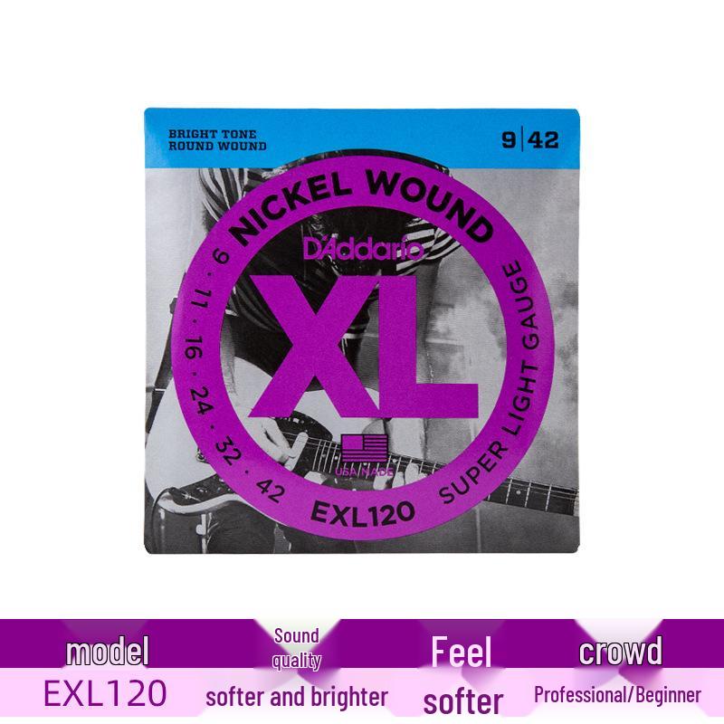 Сет никелированных струн D'Addario для электрогитары (EXL110 и EXL120) - 6 строк