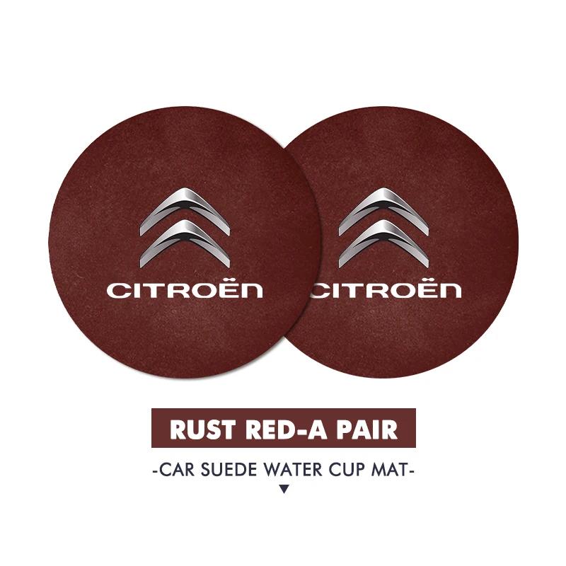 OCDK9 2pcs Car Coaster Anti Slip Mat Water Cup Pad Accessories For Citroen Grand Berlingo Jumper Celysee Xsara Picasso Aircross