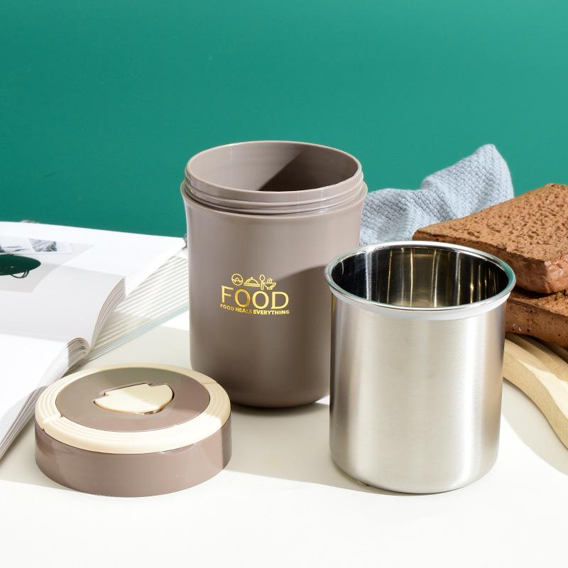 «Женская термокружка Mingrui 304 из нержавеющей стали с термоизоляцией — портативная герметичная кружка для завтрака и супа»