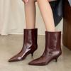 Boots Women's 2025 New Popular Autumn and Winter Pointed Kitten and Long Boots Wide Tube High Heel Short Boots Women's Boots