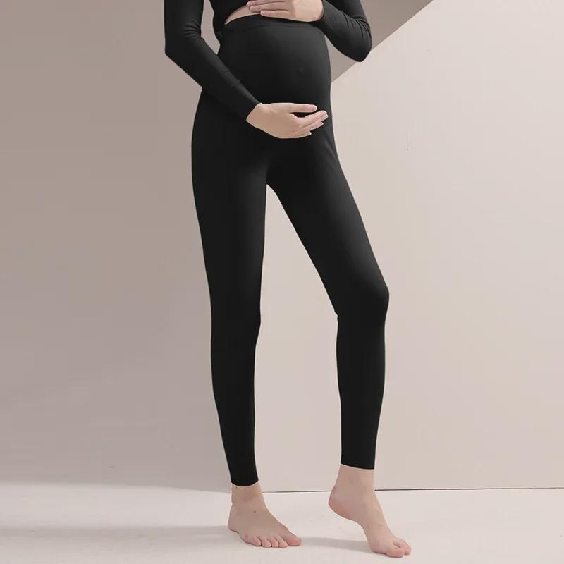 Теплые флисовые леггинсы большого размера для беременных женщин: Пижамные штаны подходят для раннего и позднего периода беременности, на осень и зиму