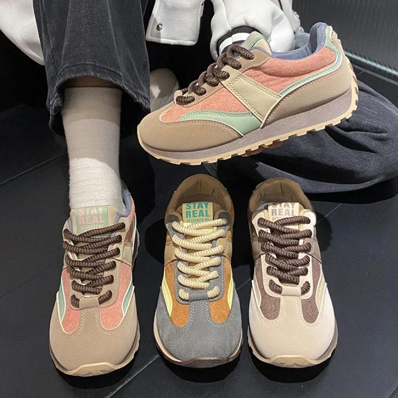 Women's Luxary Sneakers Vintage Platform Sports Shoes Women 2025 Autumn New Sports Running Casual Shoes Ladies Vulcanize Shoes