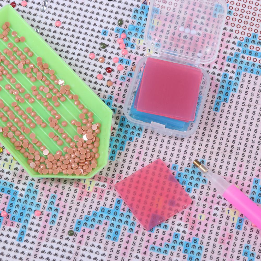 Point Drill Pen Cross Stitch Diamond Painting Glue Drilling Mud Diamond Painting Clay Storage Box