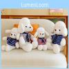 White Cartoon Dog Animal Stuffed Plush Toy Scarf Doll Children Birthday Gifts