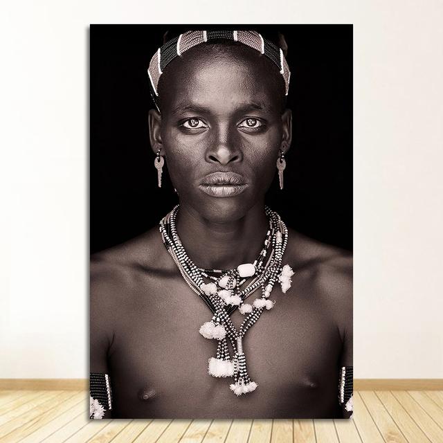 Украшение дома, черно-белая картина на холсте для гостиной, настенные картины Quadro Cuadros, африканские женские и мужские настенные художественные портреты