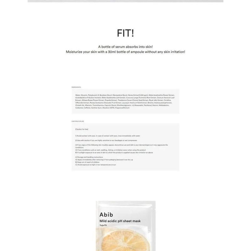 Abib - Mild Acidic pH Sheet Mask - 6 Types