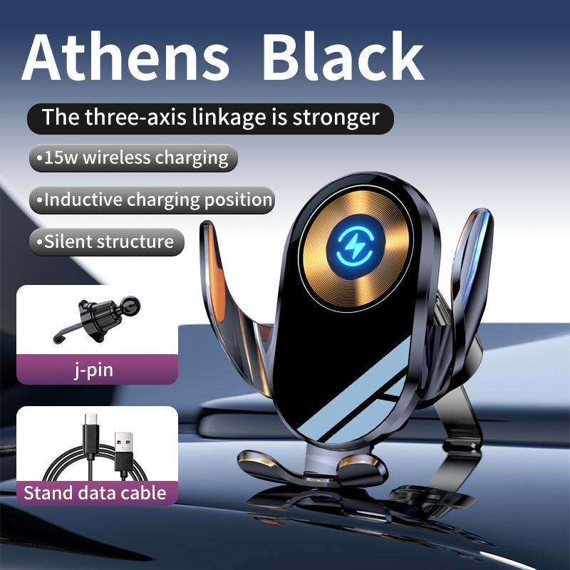 2024 Magic A6 Clip Three-Axis Linkage Creative Line Design Car Wireless Charger Mobile Phone Bracket Smart Car Supplies