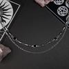 Gothic Crystal Necklace For Women With Geometric Pendant And Cross Chain
