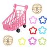 Bird Training Toys Set Mini Plastic Shopping Cart Balls Five-pointed Star Circles Parrot Chewing Toy