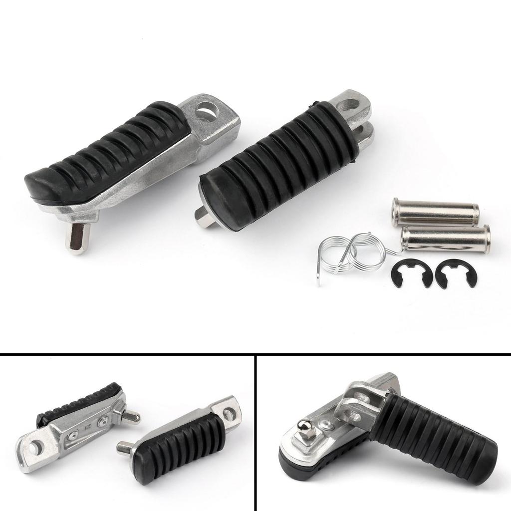 Front Footrest Pedals Foot Pegs For Kawasaki ER 4N 6F 6N ZR 250 400 VERSYS 650