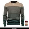 AIOPESON брендовый хлопковый свитер, мужские модные повседневные полосатые пуловеры с круглым вырезом, вязаный свитер, мужские новые зимние теплые мужские свитера