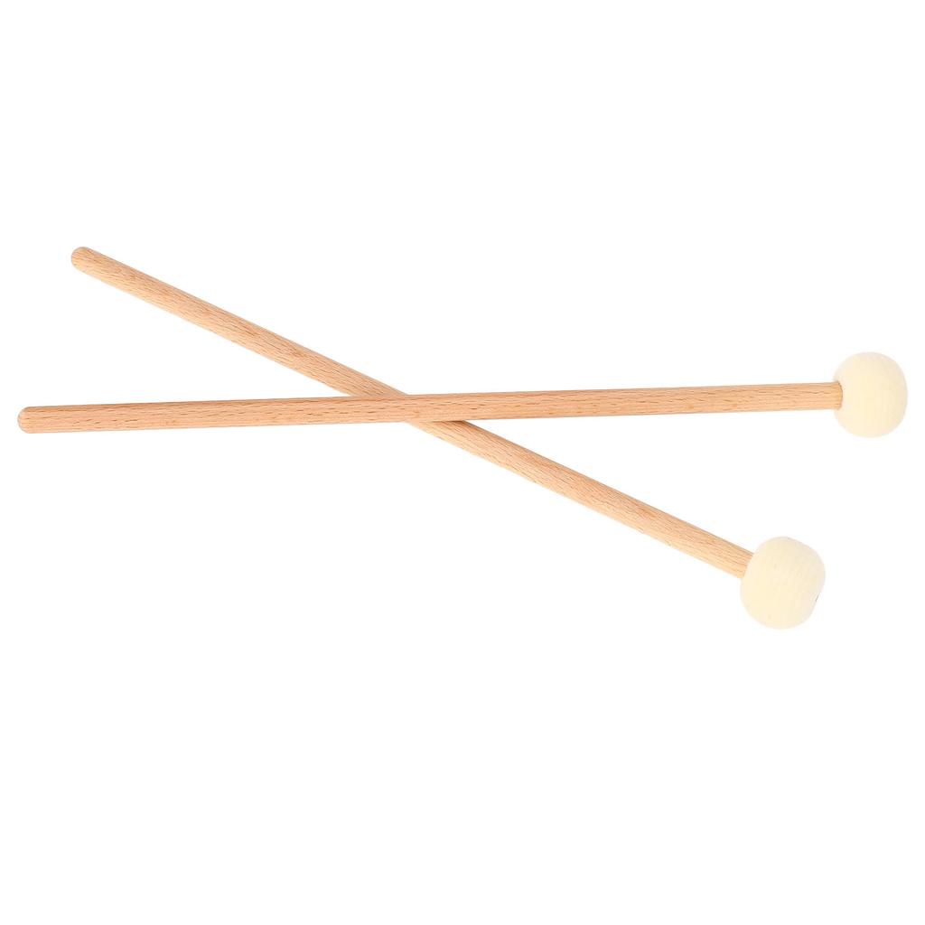 1 Pair Drum Mallet Non Slip Beech Wood Handle Wool Felt Bass Drum Mallet for Practice