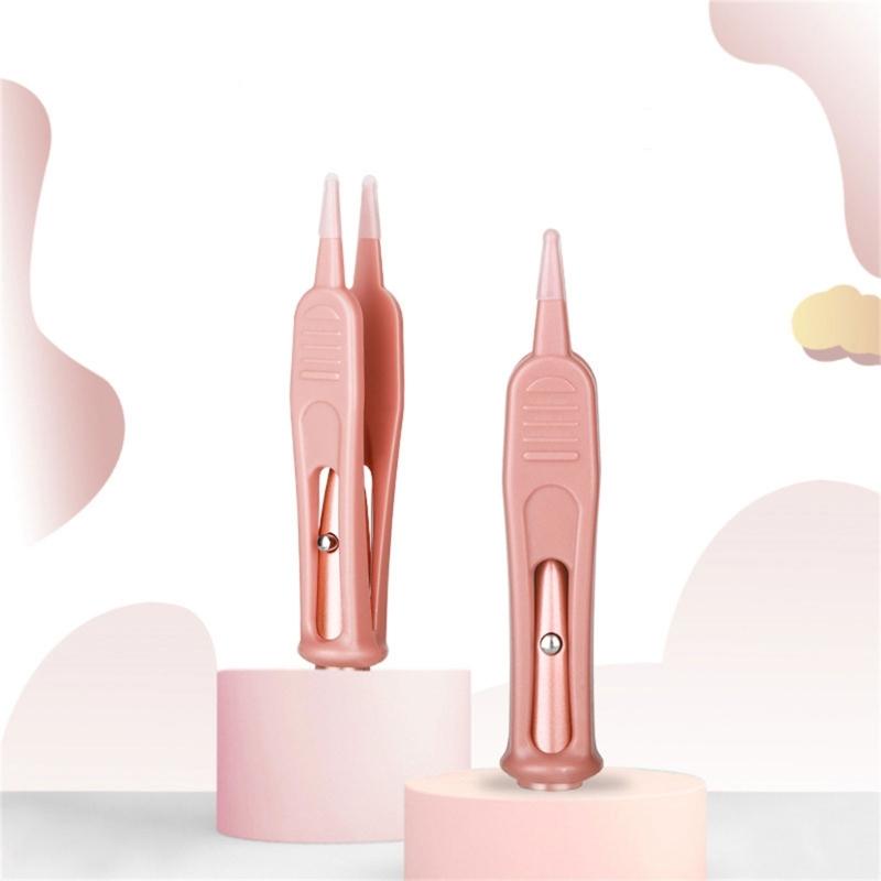 Baby Nasal Cleaning Too Infant Tool with Visible Light Flashlight Forceps Plastic Clip Dirt Clip with Lighted Tip Gift