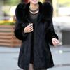 Winter Women's Luxury Faux Rabbit Fur Coat Ladies Hooded Thick Medium-Long Coats Jacket Outwear