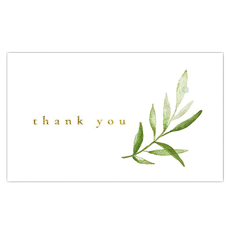 Black Thank You Greeting Cards, 50 Sheets/Pack