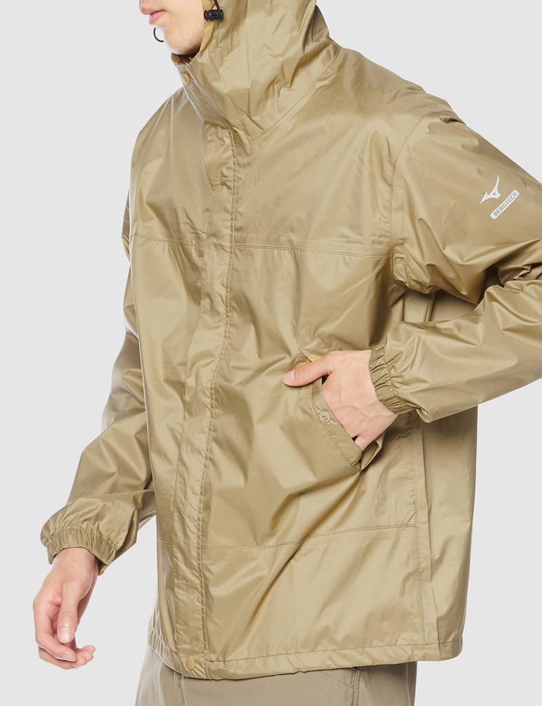 Rain Wear Aqua Block Rain Jacket Bergtec Unisex Waterproof Moisture Breathable 20 Wash Durable Water Repellent Outdoor Fishing B2JE0A01 Kelp Beige M
