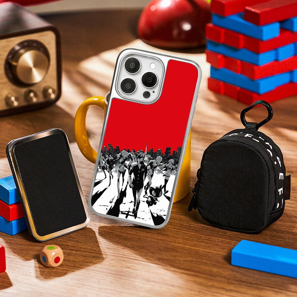 P5 hot game pattern design ins Phone Case for iPhone 16 15 14 13 12 11 Pro Max Sheepskin Silver-edged protective case