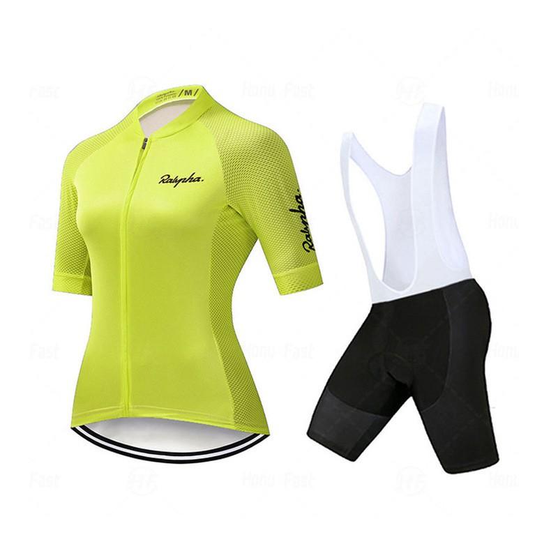 Womens Cycling Jersey Bib Shorts Set Road Bike Riding Comfort Breathable Quick-Dry Performance Wear