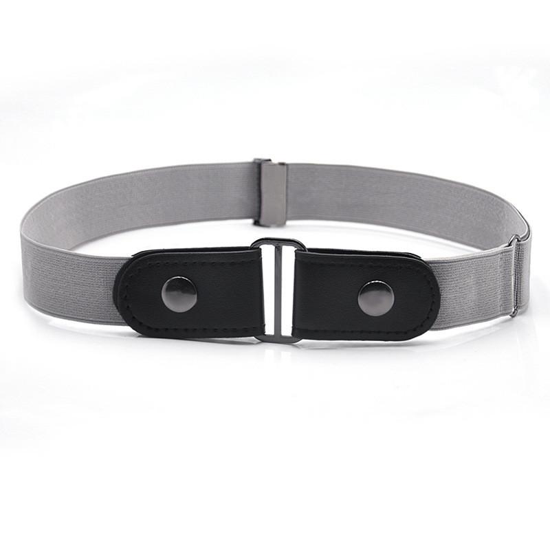 Leather Elastic Belt For Men And Women With Metal Buckle And Adjustable Fit