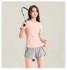 Женский спортивный комплект из ледяного шелка с быстрой сушкой 2025: Топ с коротким рукавом и шорты для бега, спортзала, йоги