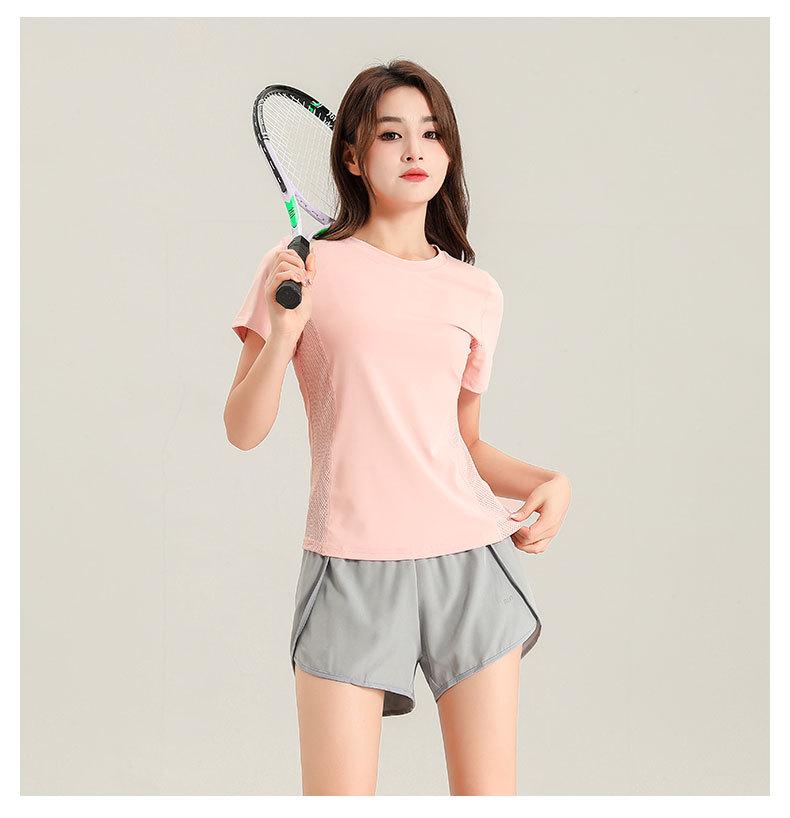 Женский спортивный комплект из ледяного шелка с быстрой сушкой 2025: Топ с коротким рукавом и шорты для бега, спортзала, йоги