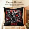 Band KKmfdm Cushion Cover Natural Linen Organic Fabric DoubleSided Printing Sofa Home Decor Gift Pillow Case